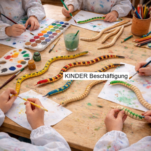 Preview: Schlange aus Holz 6er Set 50 cm (beweglich)